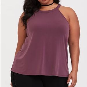 Torrid Size 6 PURPLE HIGH NECK STUDIO KNIT TANK